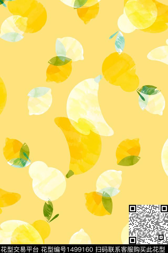 水果小清新真丝数码印花华亿平台下载（图片编号: 1499160） - 瓦栏（Walan）