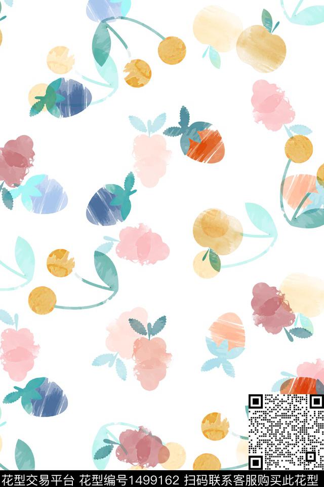 水果小清新真丝数码印花华亿平台下载（图片编号: 1499162） - 瓦栏（Walan）