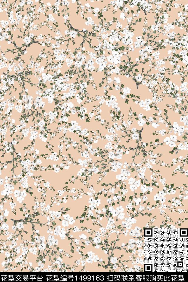 花卉大牌风小清新数码印花华亿平台下载（图片编号: 1499163） - 瓦栏（Walan）