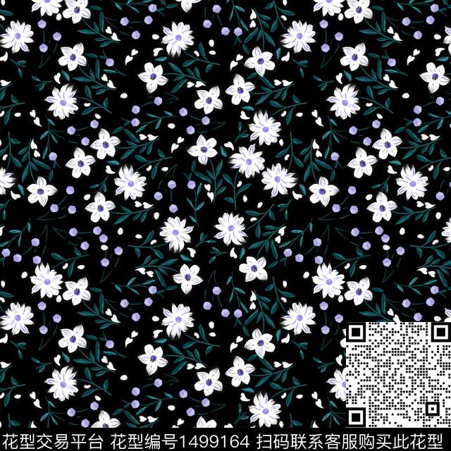 格子几何花卉传统印花华亿平台下载（图片编号: 1499164） - 瓦栏（Walan）