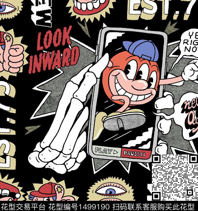 字母趣味搞怪数码印花华亿平台下载（图片编号: 1499190） - 瓦栏（Walan）