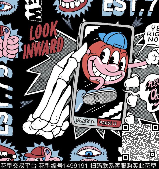 字母趣味搞怪数码印花华亿平台下载（图片编号: 1499191） - 瓦栏（Walan）