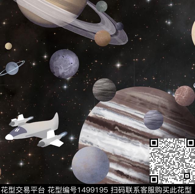 宇宙星空男装定位花数码印花华亿平台下载（图片编号: 1499195） - 瓦栏（Walan）