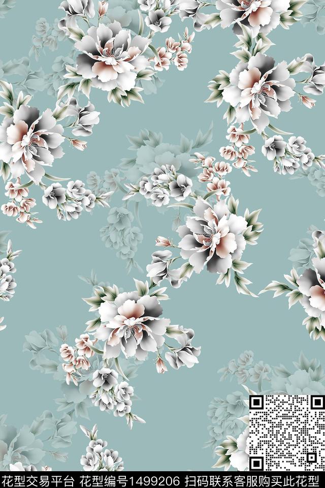 花卉中东小碎花数码印花华亿平台下载（图片编号: 1499206） - 瓦栏（Walan）