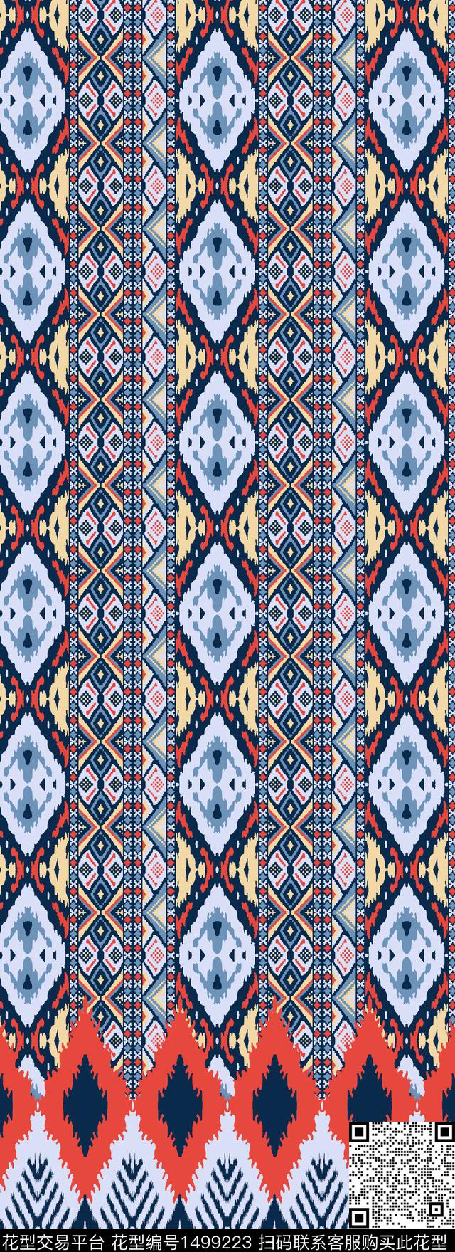 外贸民族风穆斯林风格伊斯兰教长裙传统印花华亿平台下载（图片编号: 1499223） - 瓦栏（Walan）