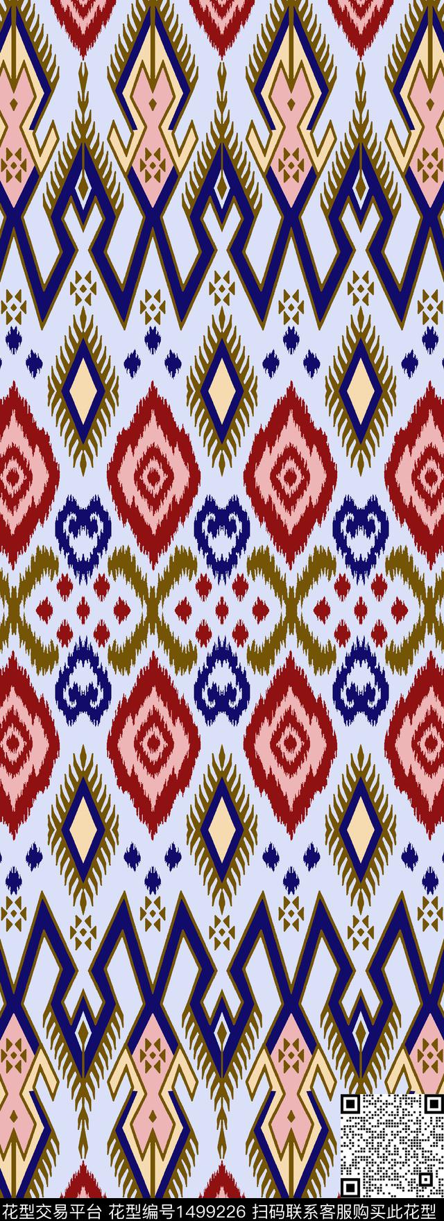 外贸民族风穆斯林风格伊斯兰教长裙传统印花华亿平台下载（图片编号: 1499226） - 瓦栏（Walan）