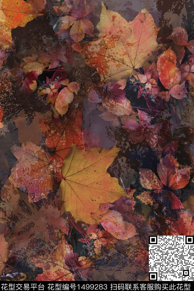 绿植树叶纹理数码印花华亿平台下载（图片编号: 1499283） - 瓦栏（Walan）