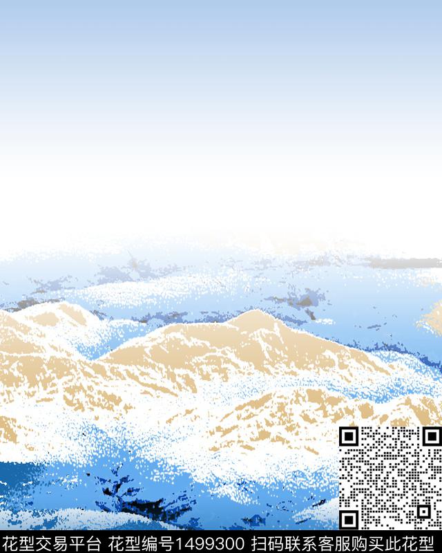 男装定位花时尚休闲数码印花华亿平台下载（图片编号: 1499300） - 瓦栏（Walan）