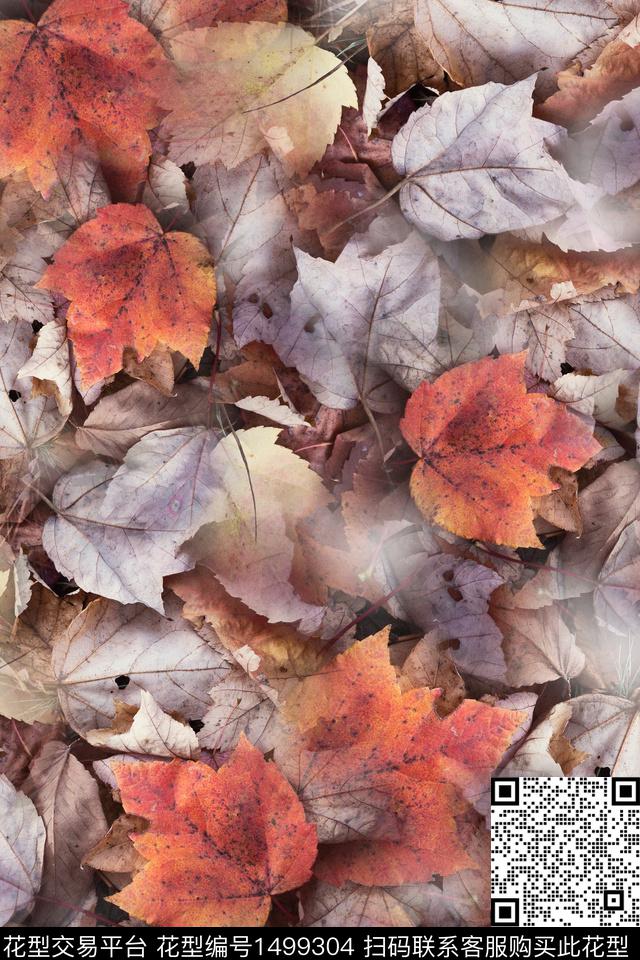 绿植树叶纹理数码印花华亿平台下载（图片编号: 1499304） - 瓦栏（Walan）