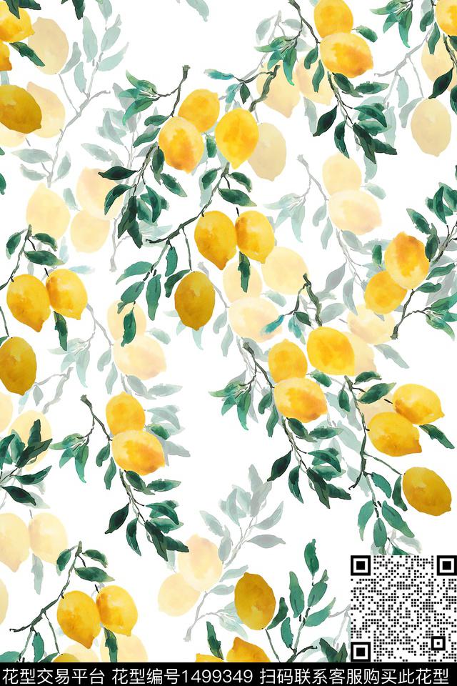 水果小清新真丝数码印花华亿平台下载（图片编号: 1499349） - 瓦栏（Walan）