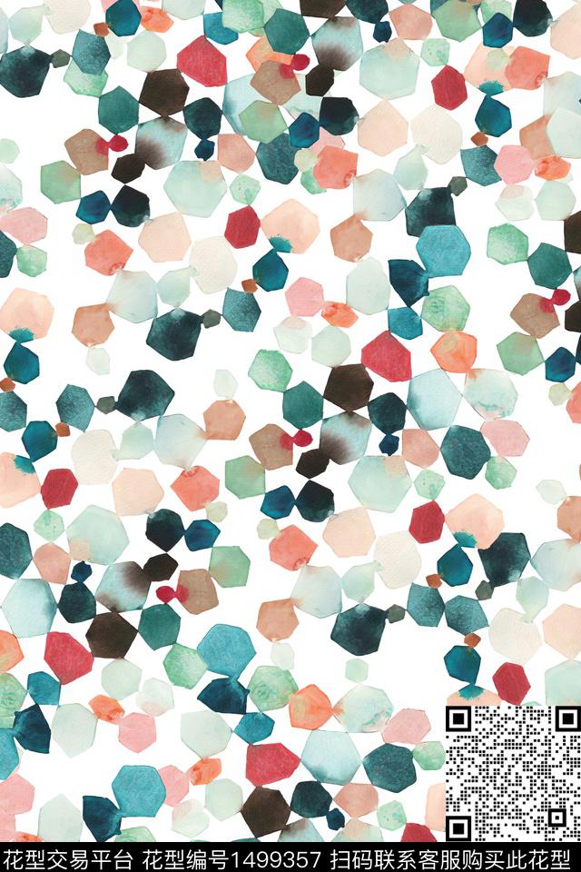 几何小清新真丝数码印花华亿平台下载（图片编号: 1499357） - 瓦栏（Walan）