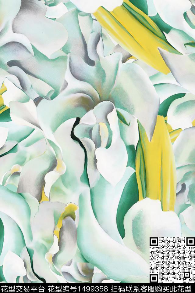 水彩肌理雪纺数码印花华亿平台下载（图片编号: 1499358） - 瓦栏（Walan）