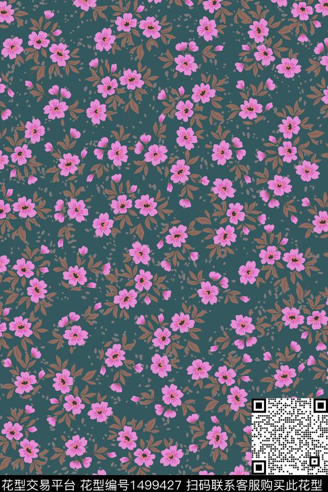 花卉大牌风小碎花数码印花华亿平台下载（图片编号: 1499427） - 瓦栏（Walan）