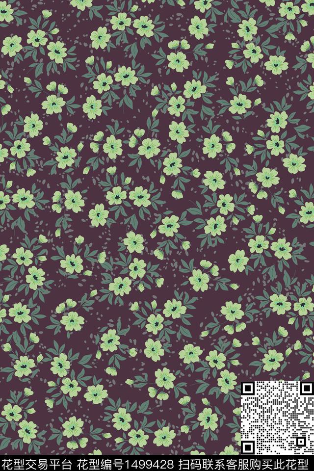 花卉大牌风小碎花数码印花华亿平台下载（图片编号: 1499428） - 瓦栏（Walan）