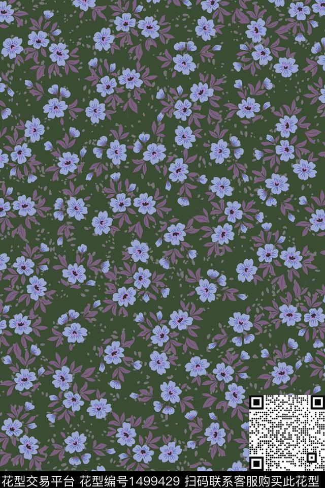 花卉大牌风小碎花数码印花华亿平台下载（图片编号: 1499429） - 瓦栏（Walan）