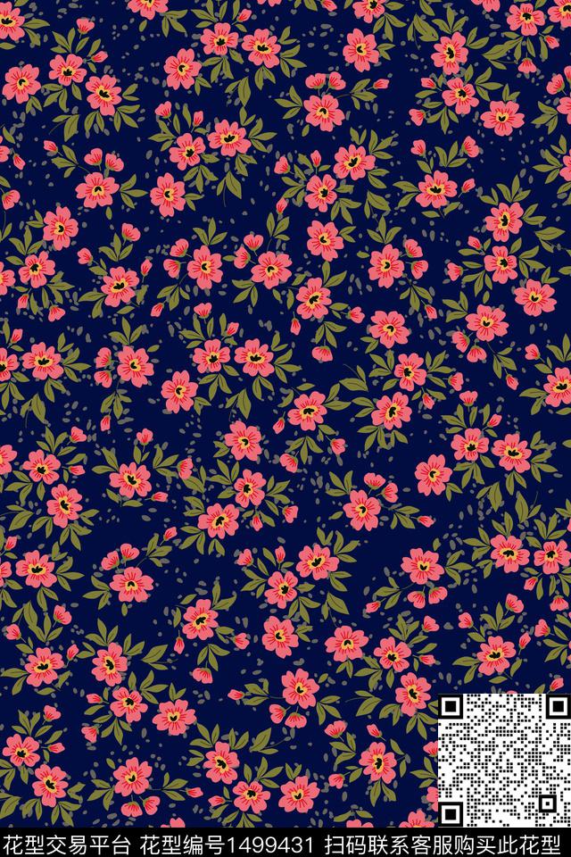 花卉大牌风小碎花数码印花华亿平台下载（图片编号: 1499431） - 瓦栏（Walan）