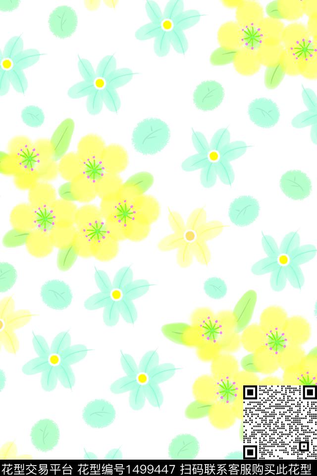 连衣裙女装花卉数码印花华亿平台下载（图片编号: 1499447） - 瓦栏（Walan）