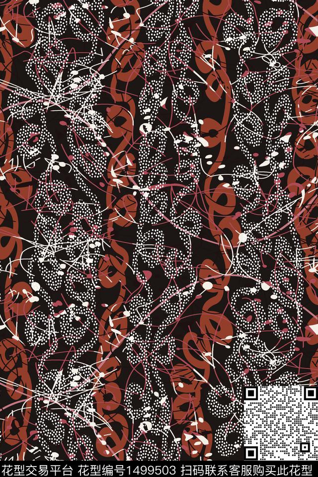 炫彩几何抽象数码印花华亿平台下载（图片编号: 1499503） - 瓦栏（Walan）