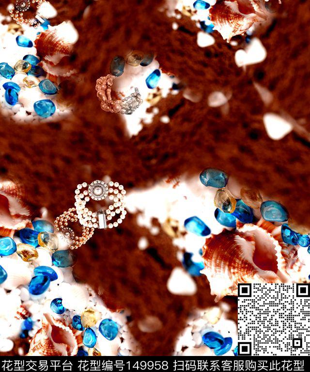 蓝宝石珍珠数码印花华亿平台下载（图片编号: 149958） - 瓦栏（Walan）