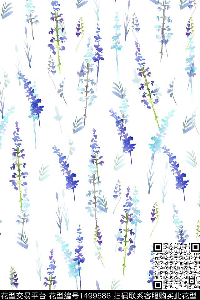 花卉大牌风小清新数码印花华亿平台下载（图片编号: 1499586） - 瓦栏（Walan）