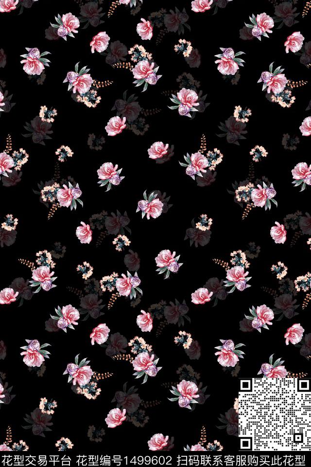 花卉真丝小碎花数码印花华亿平台下载（图片编号: 1499602） - 瓦栏（Walan）