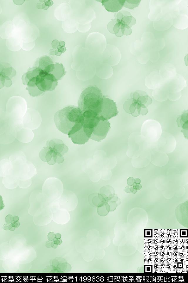 连衣裙彩底花卉女装数码印花华亿平台下载（图片编号: 1499638） - 瓦栏（Walan）