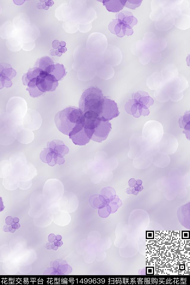 连衣裙彩底花卉女装数码印花华亿平台下载（图片编号: 1499639） - 瓦栏（Walan）