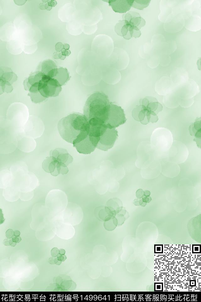 连衣裙彩底花卉女装数码印花华亿平台下载（图片编号: 1499641） - 瓦栏（Walan）