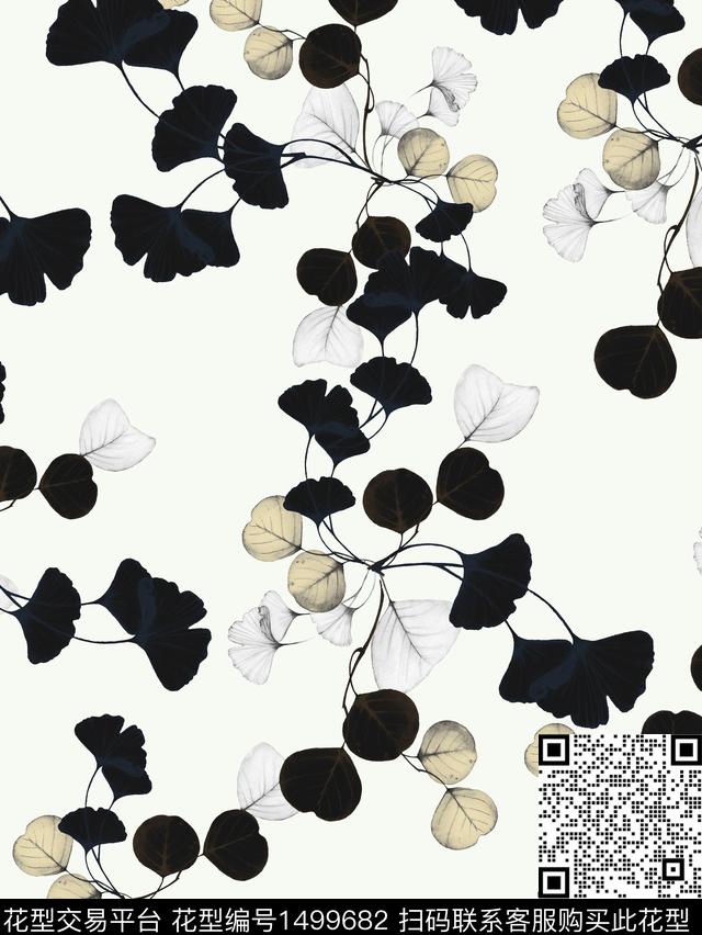 抽象清爽年轻女性数码印花华亿平台下载（图片编号: 1499682） - 瓦栏（Walan）