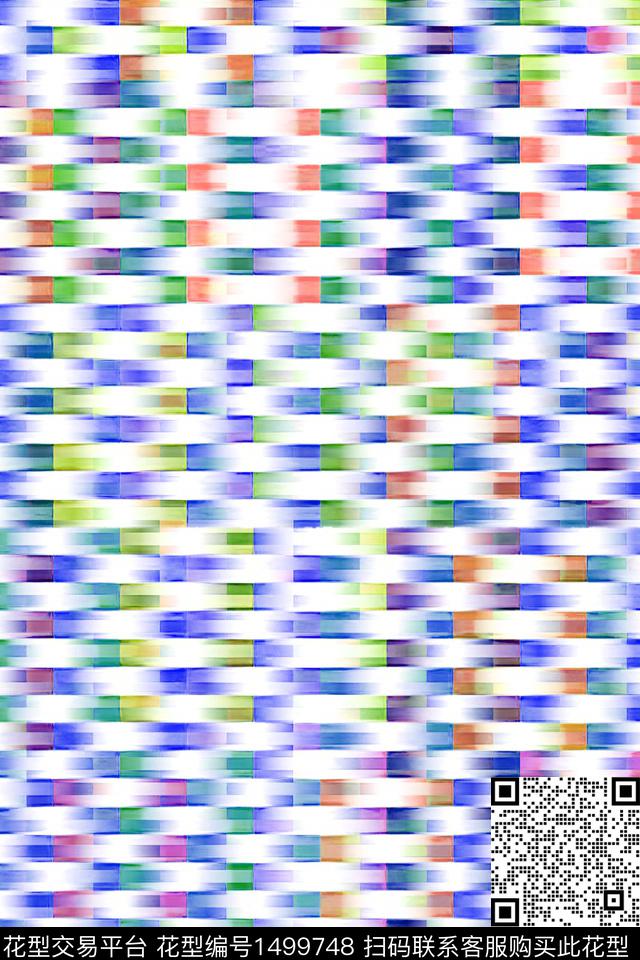 格子几何大牌风数码印花华亿平台下载（图片编号: 1499748） - 瓦栏（Walan）