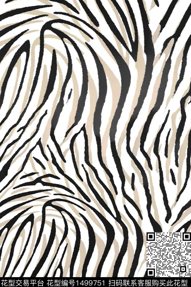 斑马纹动物纹大牌风数码印花华亿平台下载（图片编号: 1499751） - 瓦栏（Walan）