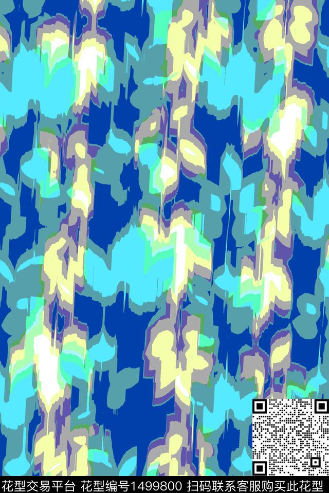 连衣裙彩底花卉女装数码印花华亿平台下载（图片编号: 1499800） - 瓦栏（Walan）