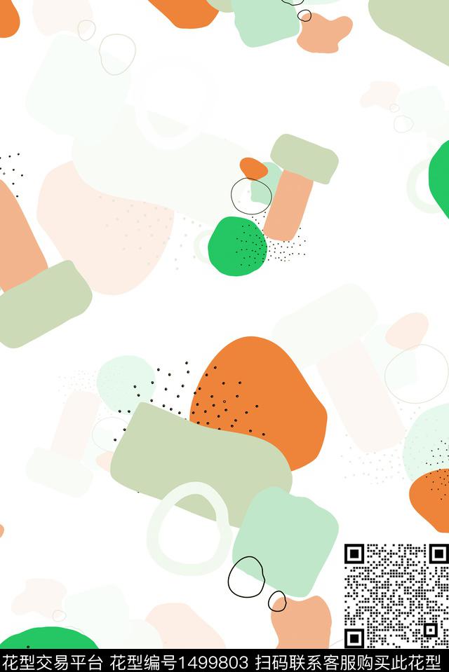 童装几何线条画数码印花华亿平台下载（图片编号: 1499803） - 瓦栏（Walan）