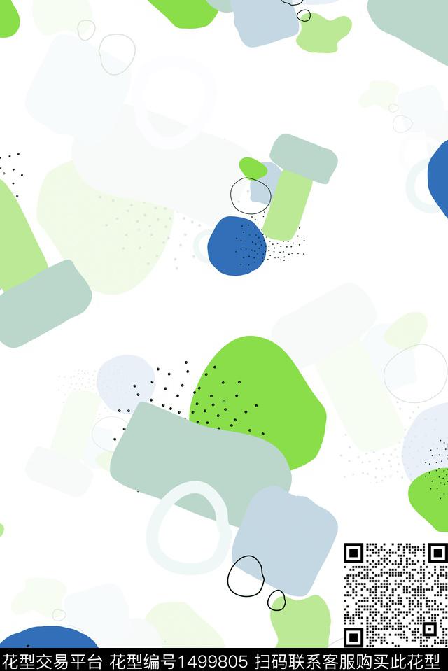 童装几何线条画数码印花华亿平台下载（图片编号: 1499805） - 瓦栏（Walan）