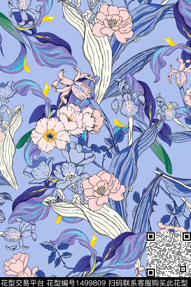 女装花卉小碎花数码印花华亿平台下载（图片编号: 1499809） - 瓦栏（Walan）