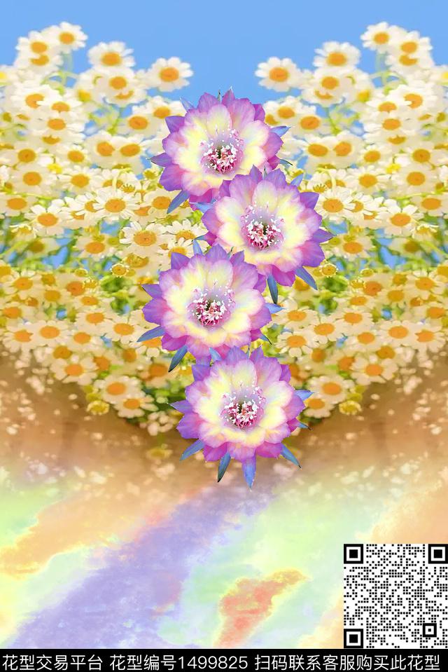 绿植树叶花卉抽象数码印花华亿平台下载（图片编号: 1499825） - 瓦栏（Walan）