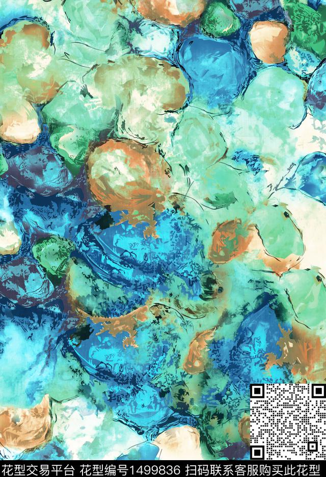 几何大牌风抽象数码印花华亿平台下载（图片编号: 1499836） - 瓦栏（Walan）