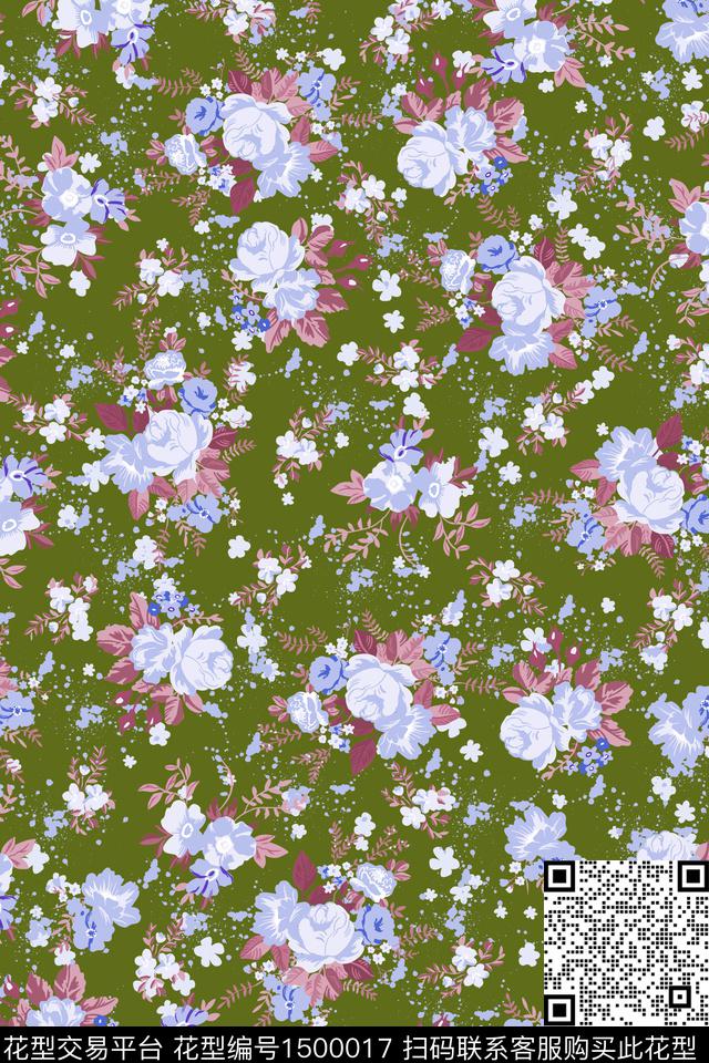 绿植树叶花卉大牌风数码印花华亿平台下载（图片编号: 1500017） - 瓦栏（Walan）