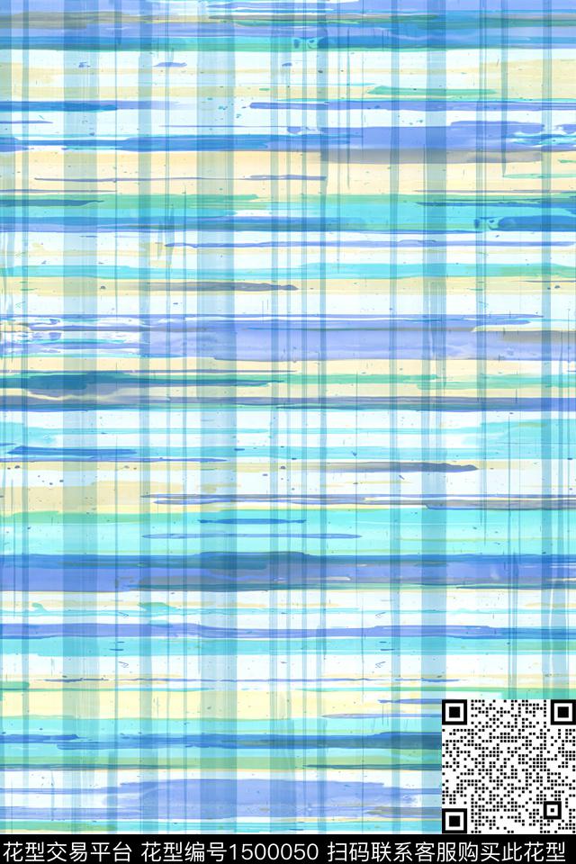 格子大牌风抽象数码印花华亿平台下载（图片编号: 1500050） - 瓦栏（Walan）