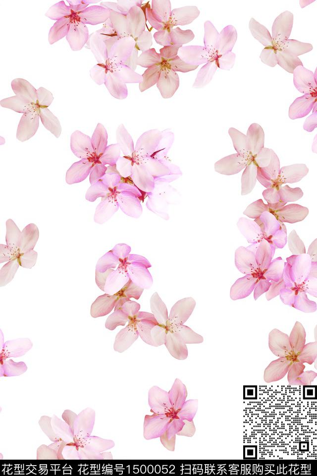 花卉大牌风小清新数码印花华亿平台下载（图片编号: 1500052） - 瓦栏（Walan）