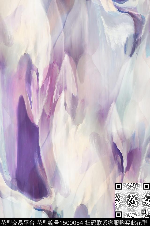 扎染华亿平台大牌风抽象数码印花华亿平台下载（图片编号: 1500054） - 瓦栏（Walan）