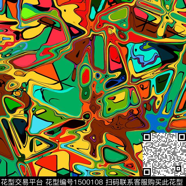 女装抽象中老年数码印花华亿平台下载（图片编号: 1500108） - 瓦栏（Walan）