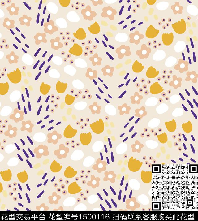 年轻女性小清新小碎花传统印花华亿平台下载（图片编号: 1500116） - 瓦栏（Walan）