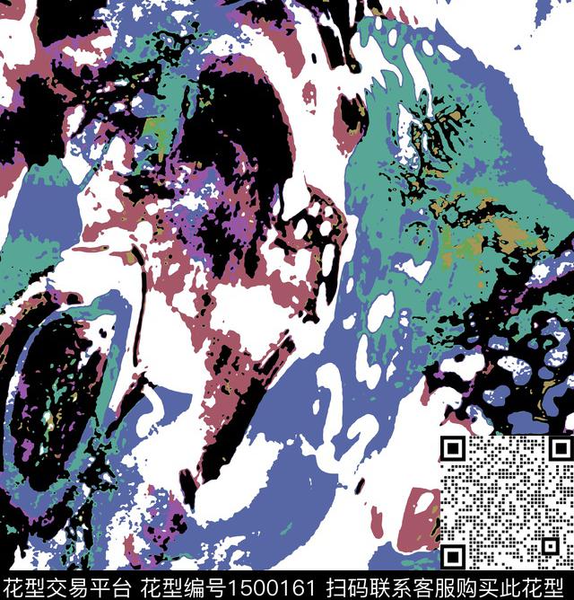 时尚抽象休闲数码印花华亿平台下载（图片编号: 1500161） - 瓦栏（Walan）