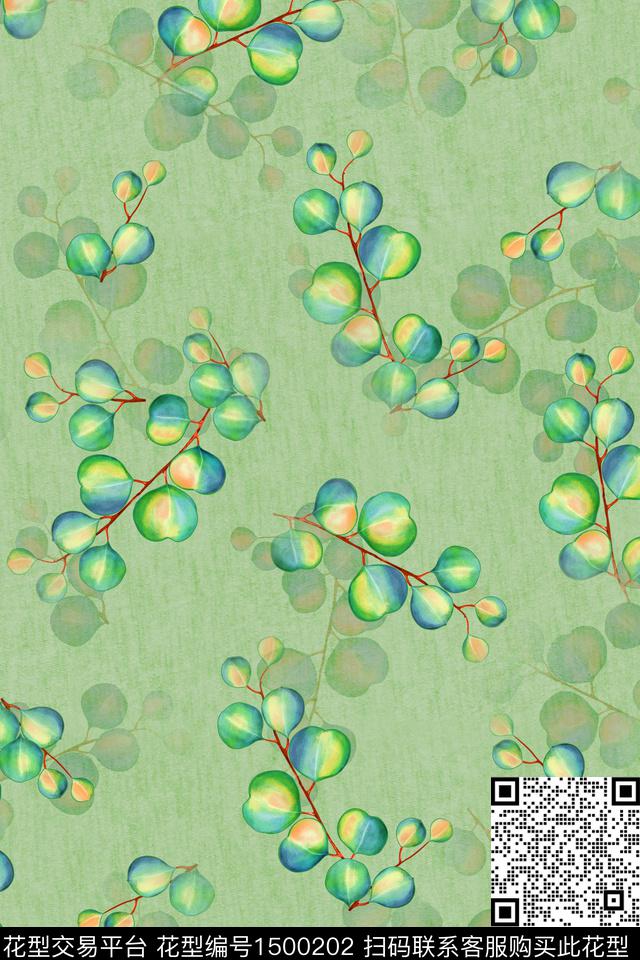 绿植树叶大牌风年轻女性数码印花华亿平台下载（图片编号: 1500202） - 瓦栏（Walan）