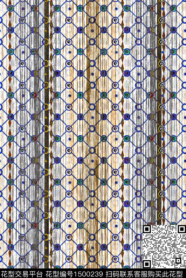 几何大牌风休闲数码印花华亿平台下载（图片编号: 1500239） - 瓦栏（Walan）