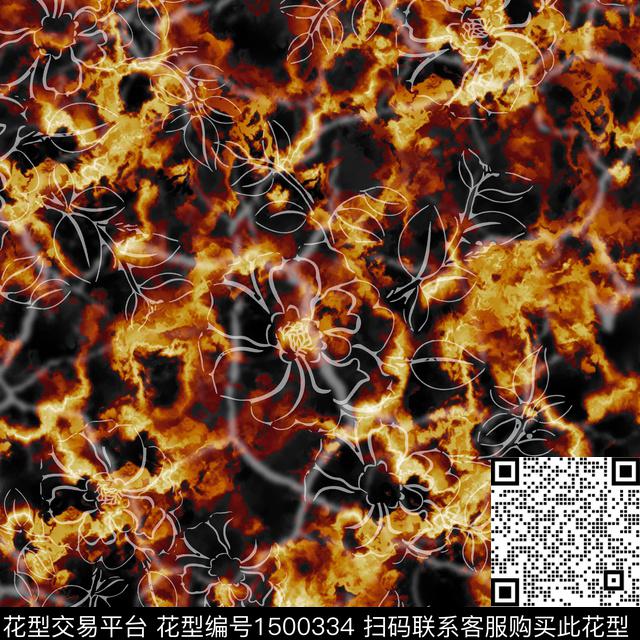 渐变花卉抽象传统印花华亿平台下载（图片编号: 1500334） - 瓦栏（Walan）