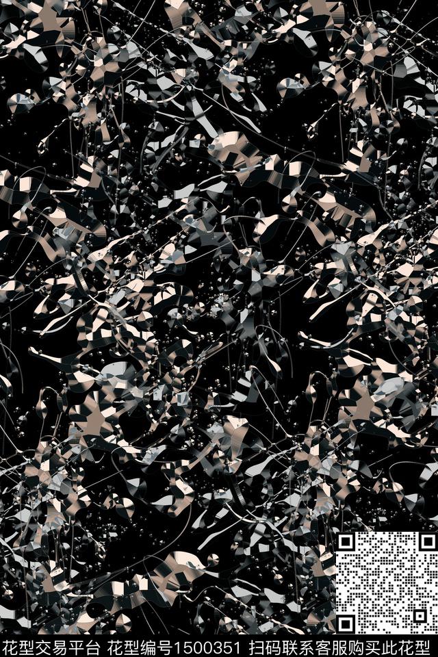 抽象男装户外家居服数码印花华亿平台下载（图片编号: 1500351） - 瓦栏（Walan）