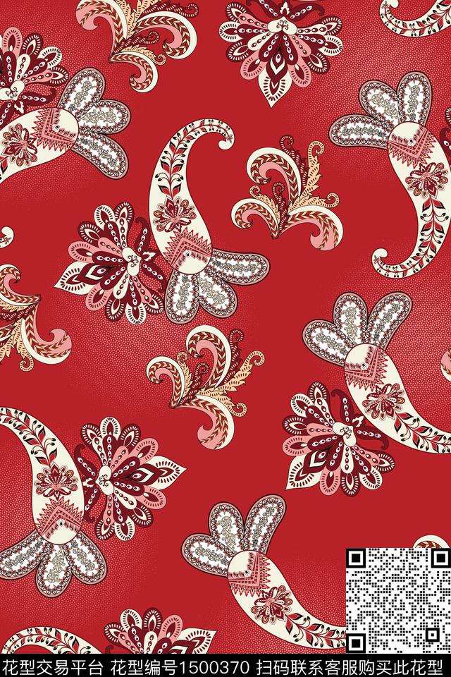 植物中老年手绘油画数码印花华亿平台下载（图片编号: 1500370） - 瓦栏（Walan）