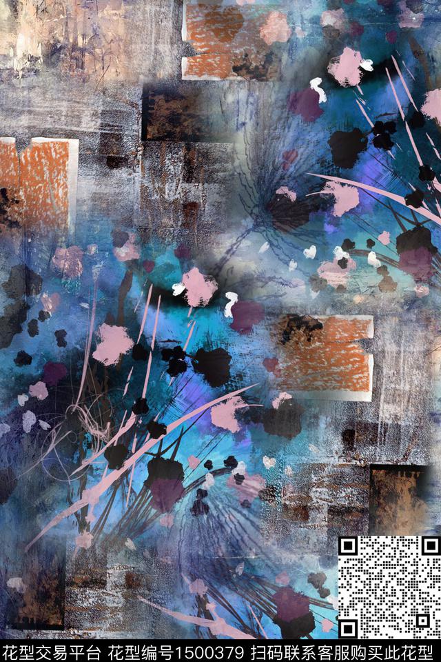 植物中老年手绘油画数码印花华亿平台下载（图片编号: 1500379） - 瓦栏（Walan）